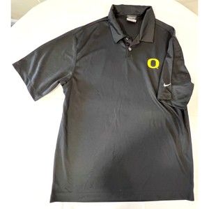 Oregon Ducks Nike Gol Dry-Fit Black and Yellow Polo Shirt  Medium